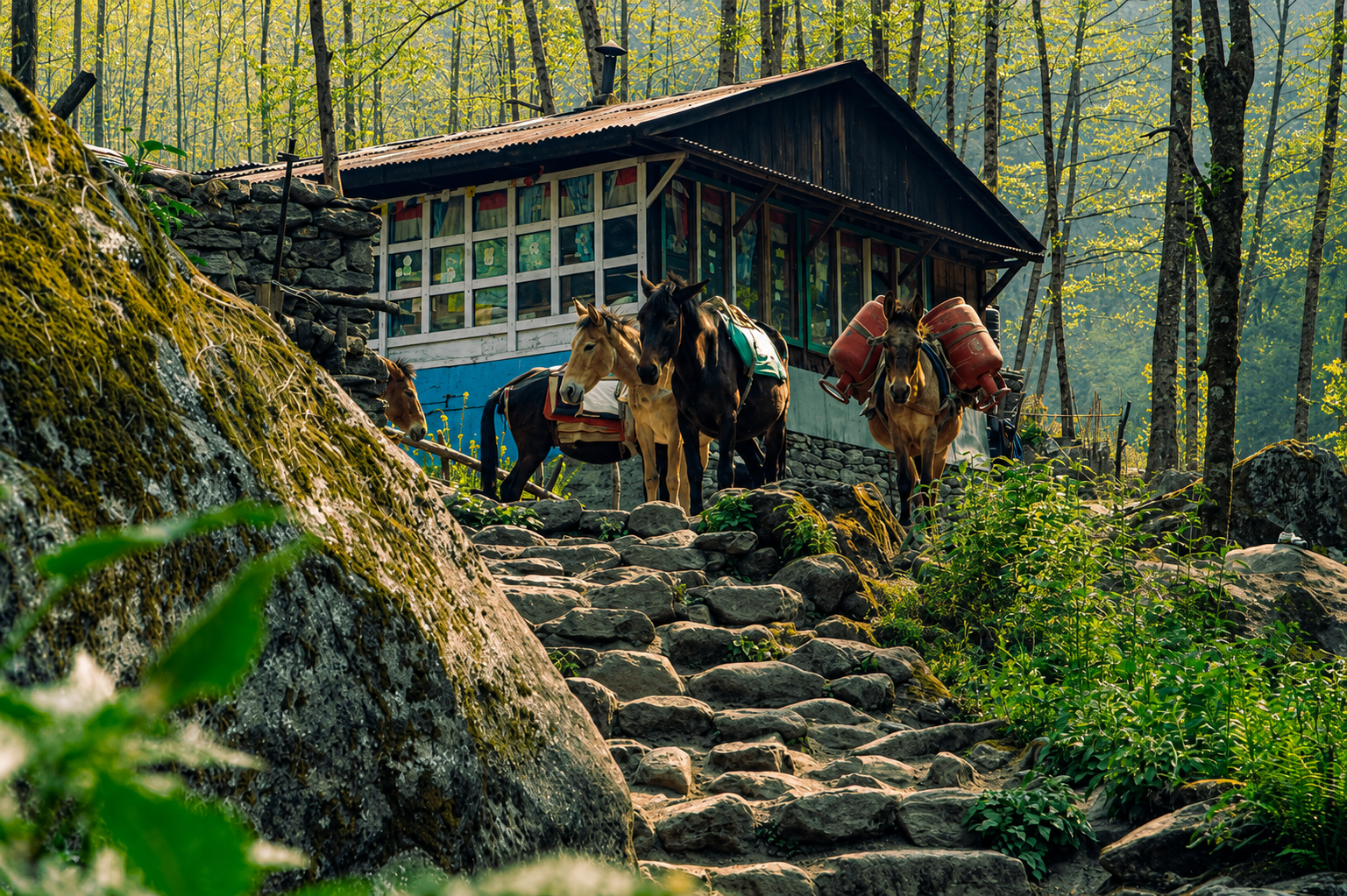 Trek from Syabrubesi to Lama Hotel